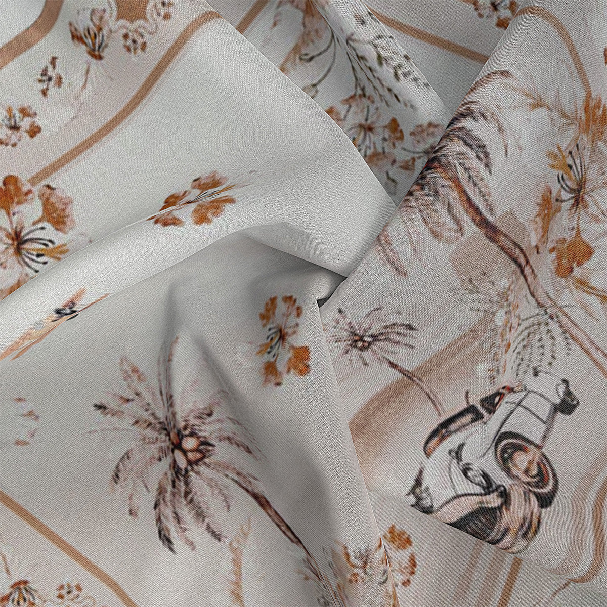 HERMOSO VIAJE Silk Scarf Coral