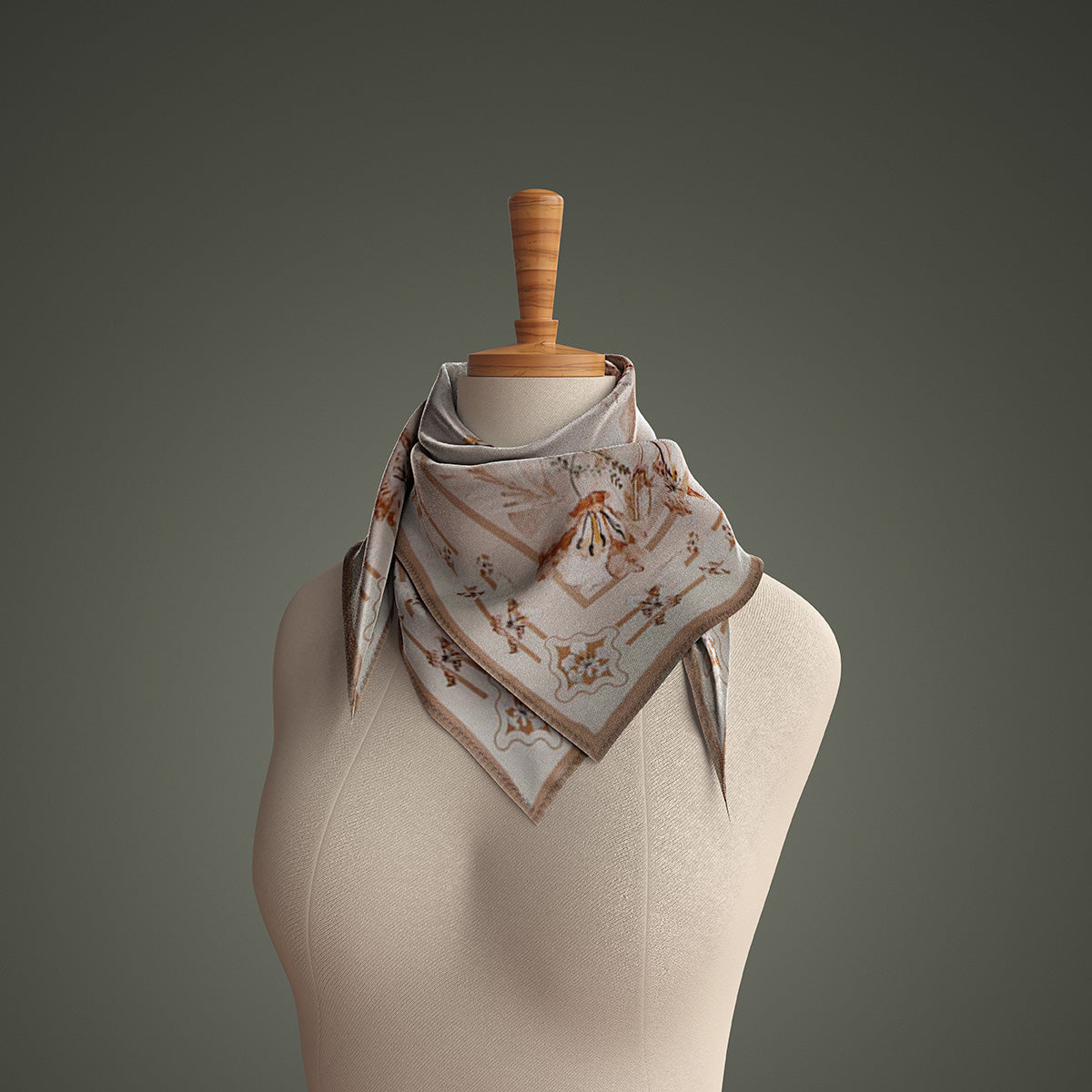 HERMOSO VIAJE Silk Scarf Coral