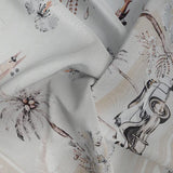 HERMOSO VIAJE Silk Scarf Silver