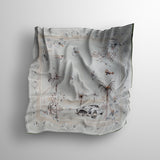 HERMOSO VIAJE Silk Scarf Silver