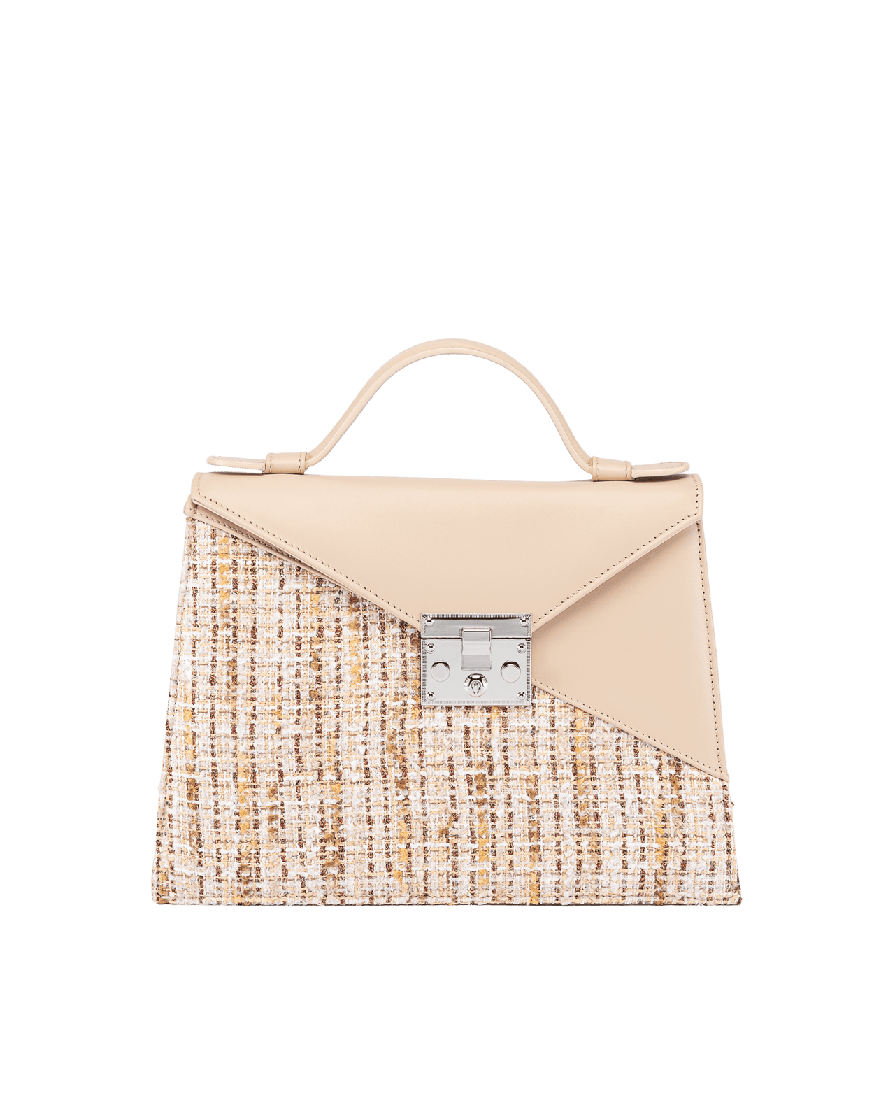 LOURDES 1960 Taupe handbag beige front view