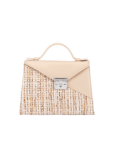 LOURDES 1960 Taupe handbag beige front view
