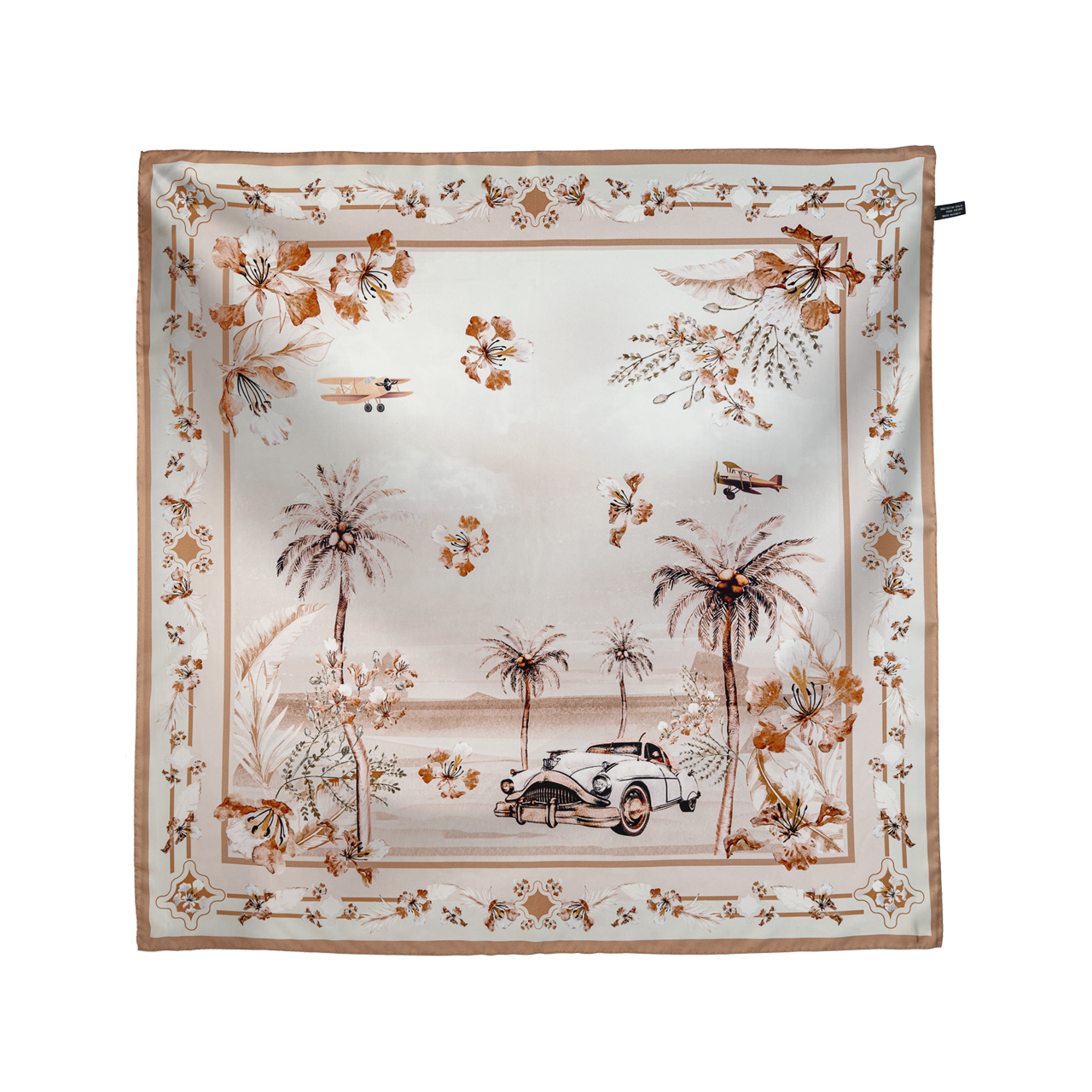 HERMOSO VIAJE Silk Scarf Coral