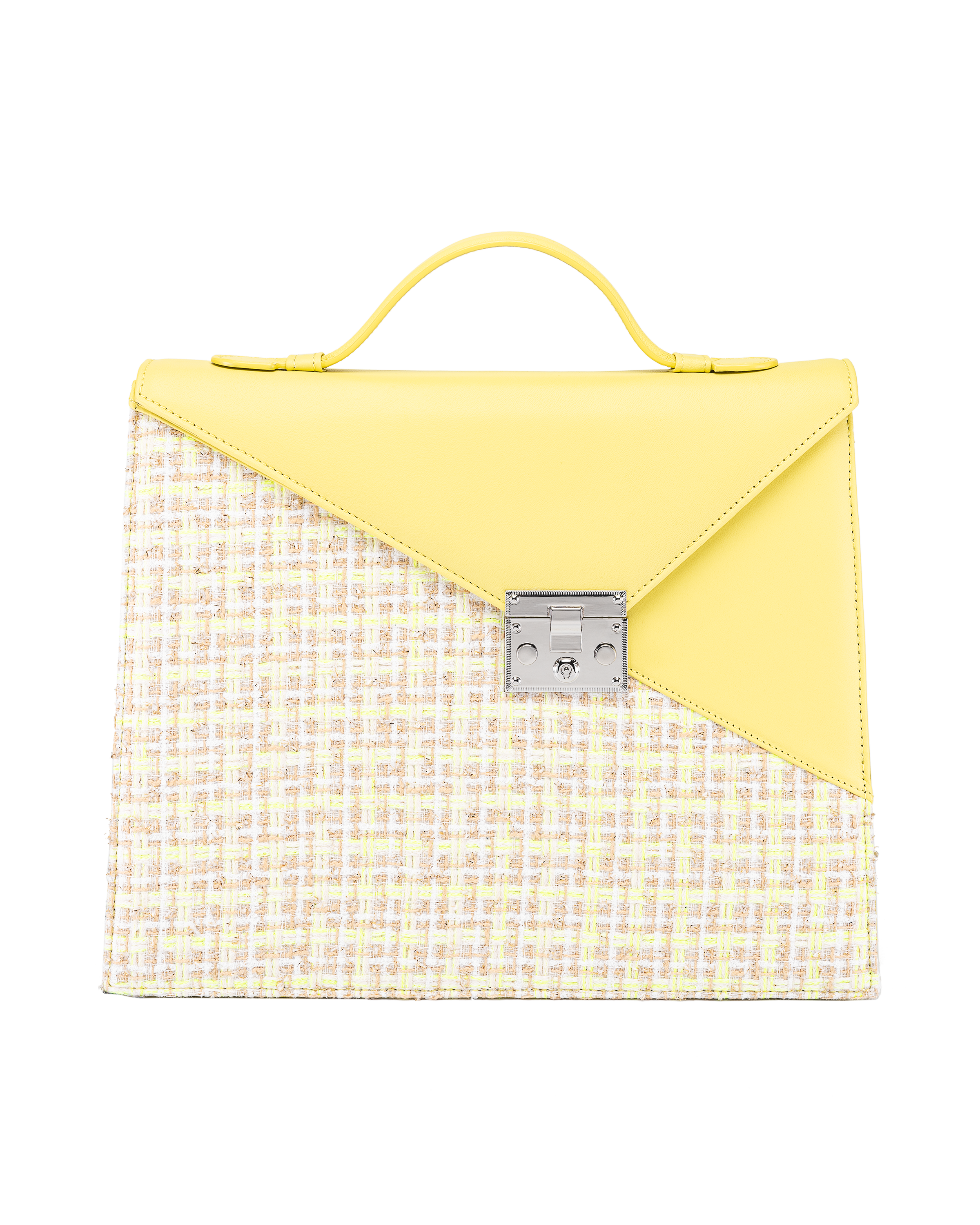 SILVIA 1960 Canary yellow handbag front view