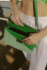 LOURDES 1960 Emerald handbag with a model