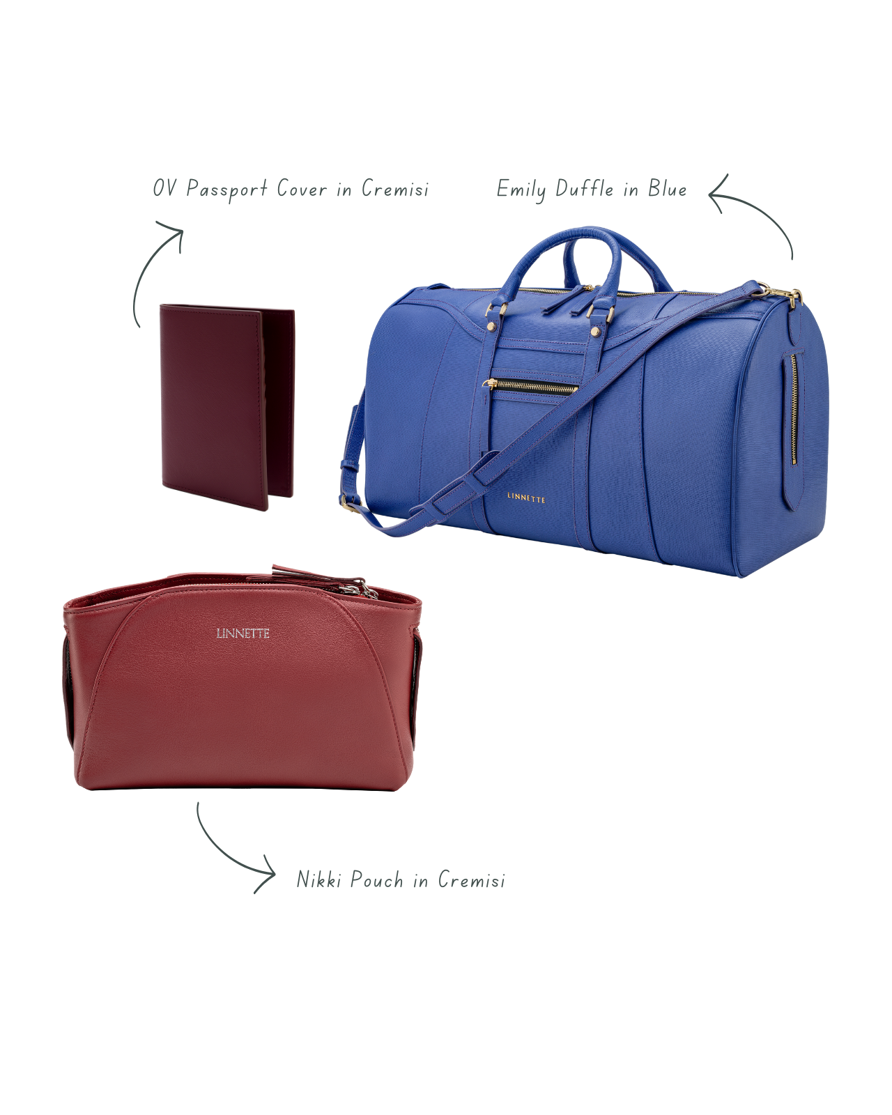 Travel Bundle: Cremisi/Blue - $1,330 Value