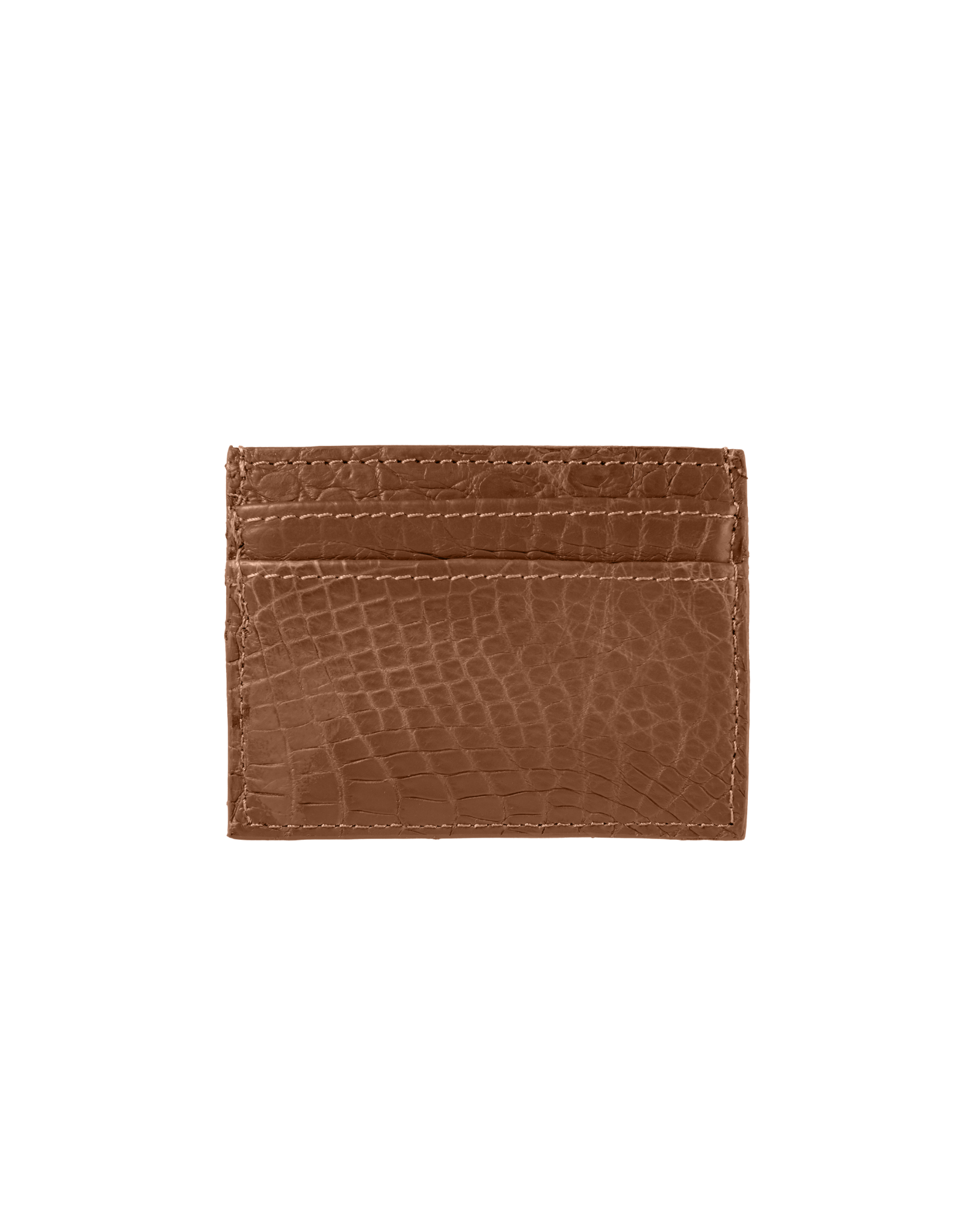 Crocodile Card Holder Brown