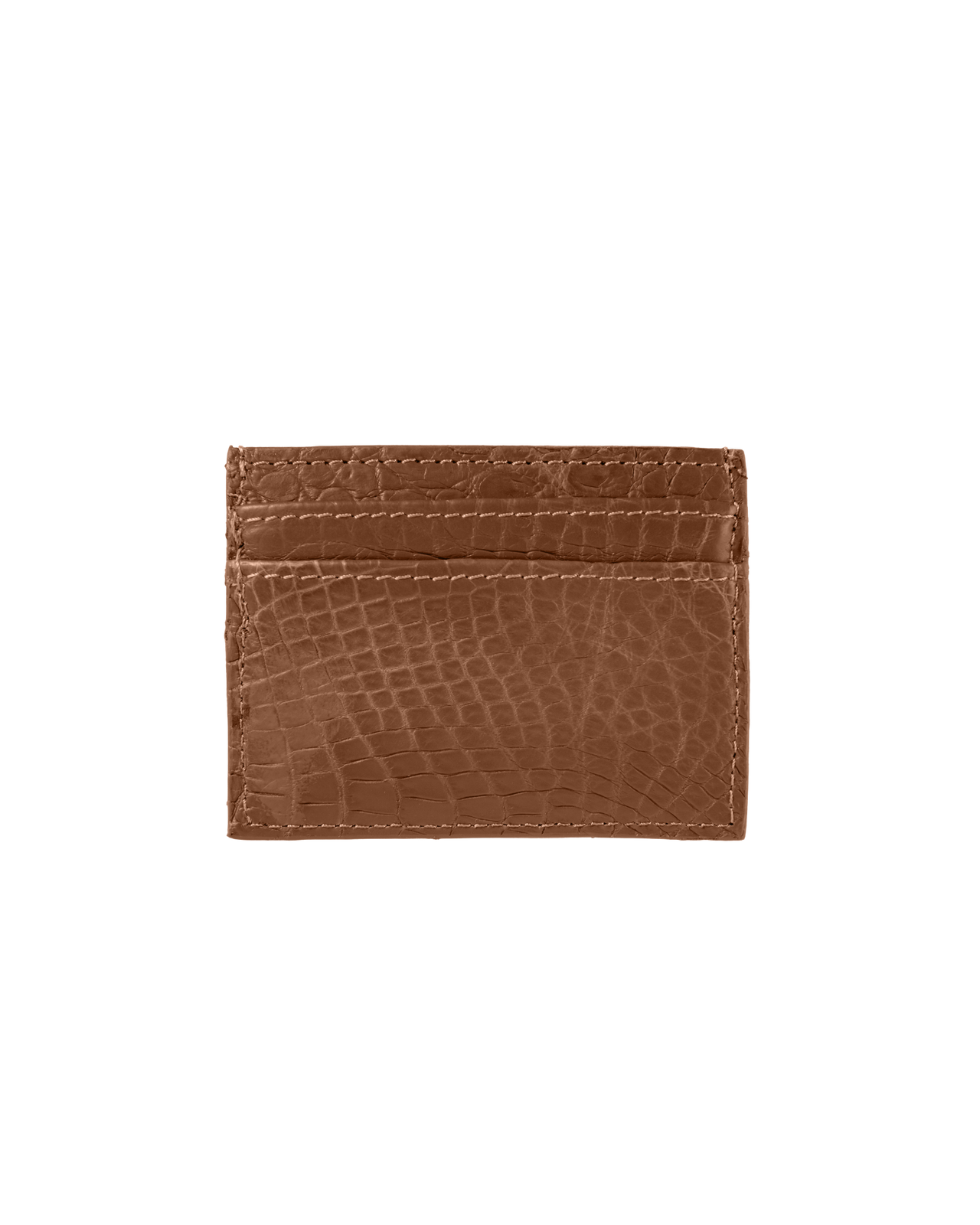 Crocodile Card Holder Brown