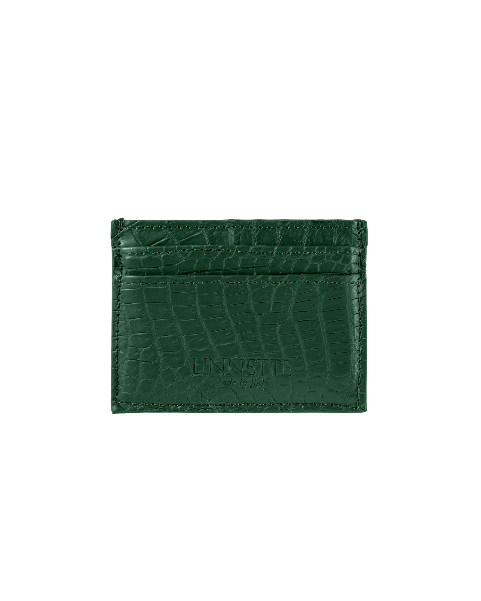 Crocodile Card Holder Forest Green LINNETTE Crocodile Card Holder Forest Green LINNETTE