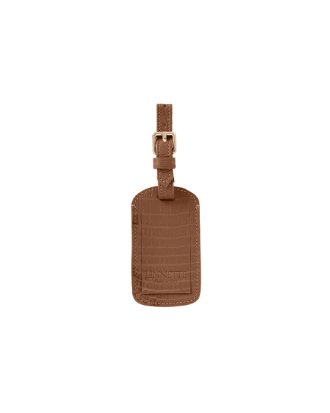 Crocodile Luggage Tag Brown – LINNETTE