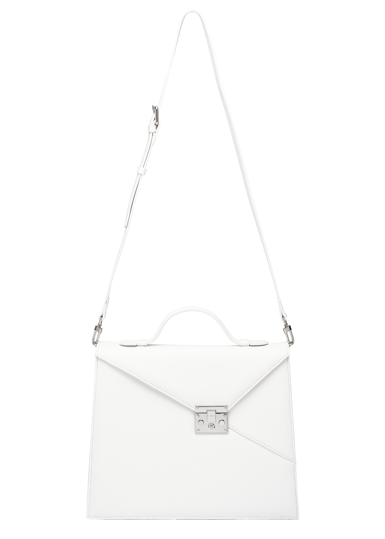 SILVIA 1974 White handbag with strap